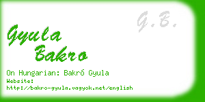 gyula bakro business card