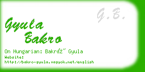 gyula bakro business card